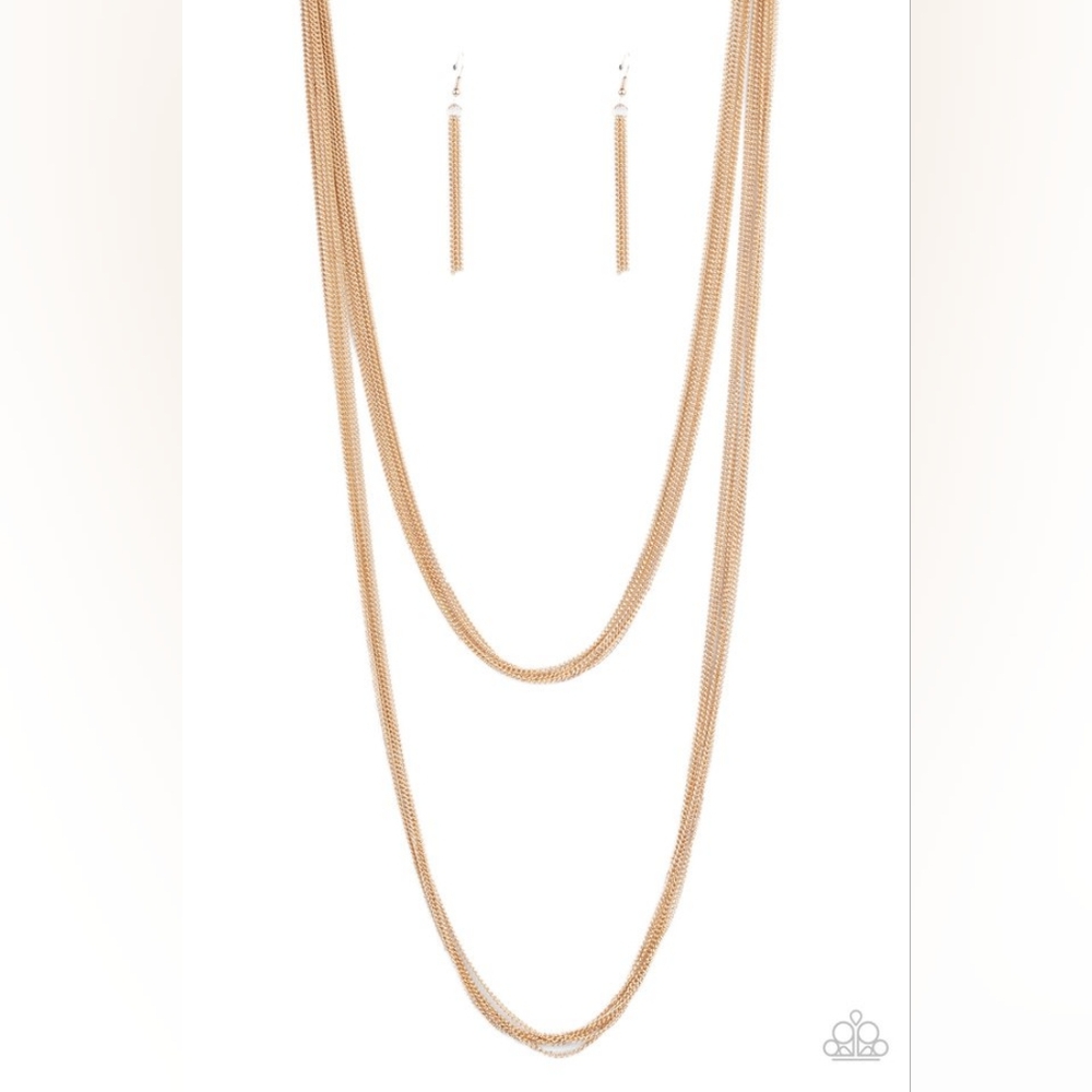 Chic Gold Multi-Strand Necklace - Picture 3 of 3